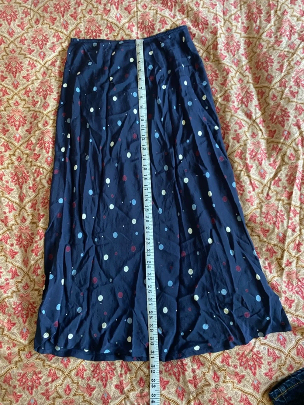 Vintage Eddie Bauer Navy Polka Dot A-Line Skirt size 6 - Picture 3 of 5